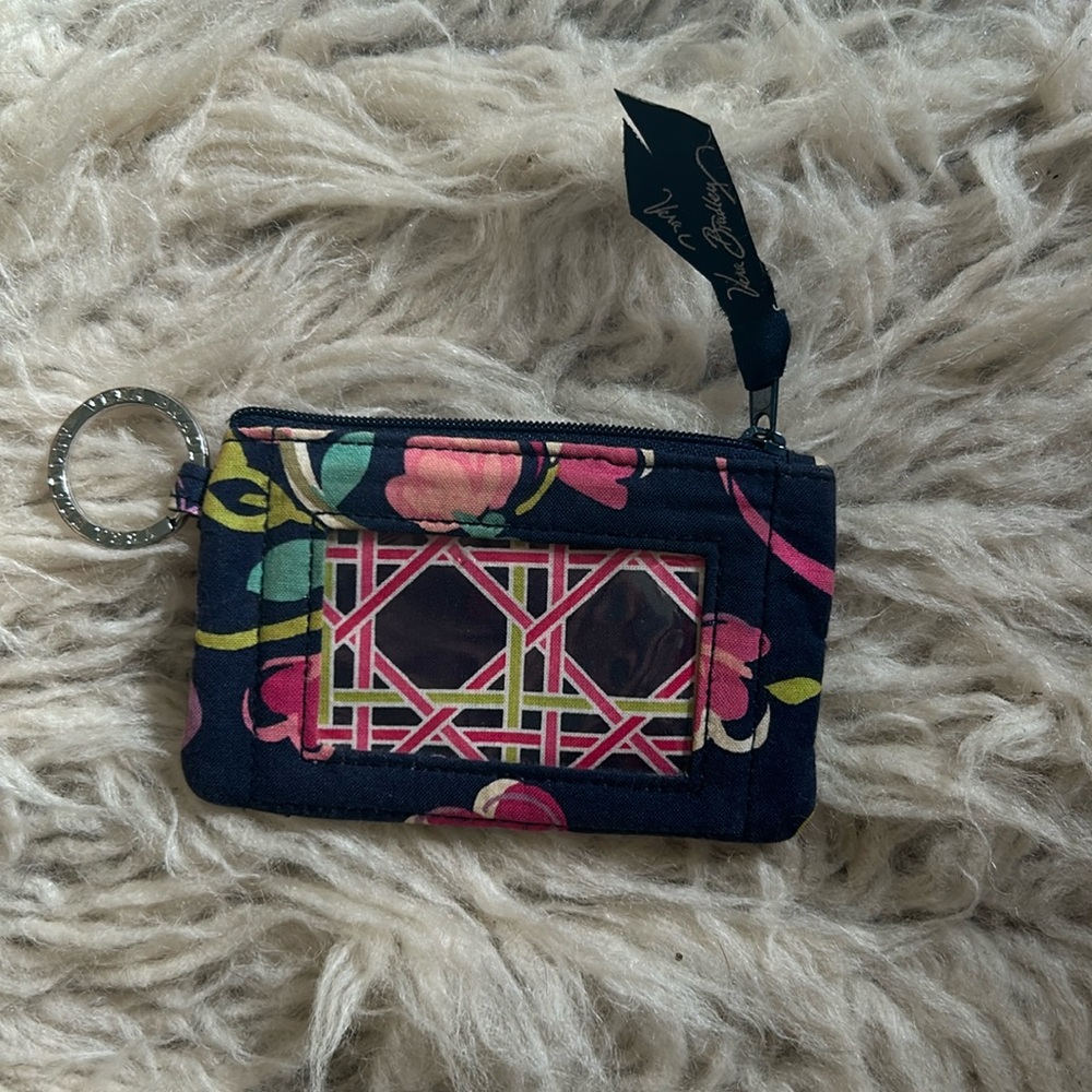Vera Bradley keychain coin wallet with ID window